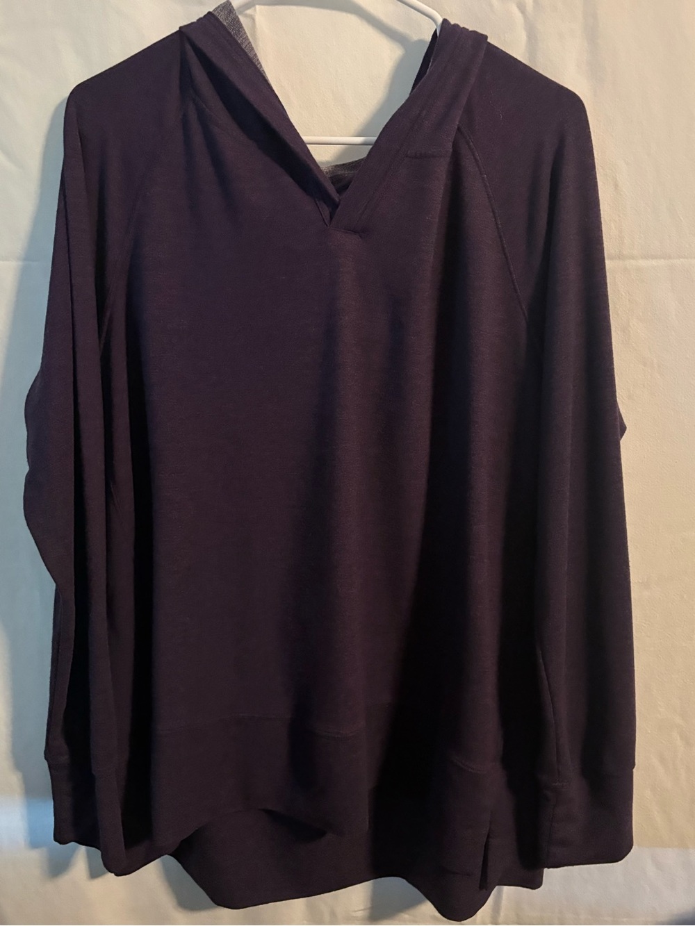 Avia Women's V-Neck Hooded Pullover - Dark Purple